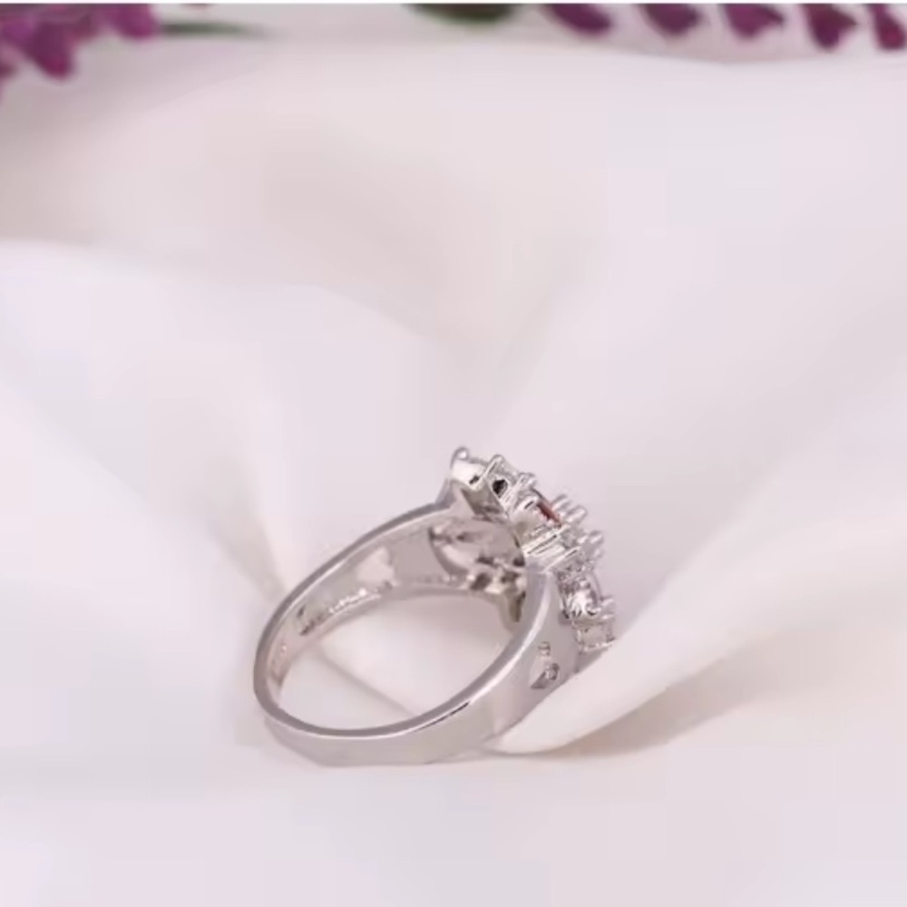 Colorful Crystal Bloom Statement Ring - image 5